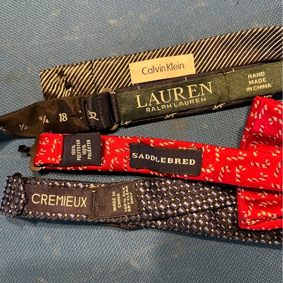 7 Preppy Bow Ties silk, Bloomingdale’s, Ralph Lauren, Cremiux, Calvin Klein - Picture 5 of 5